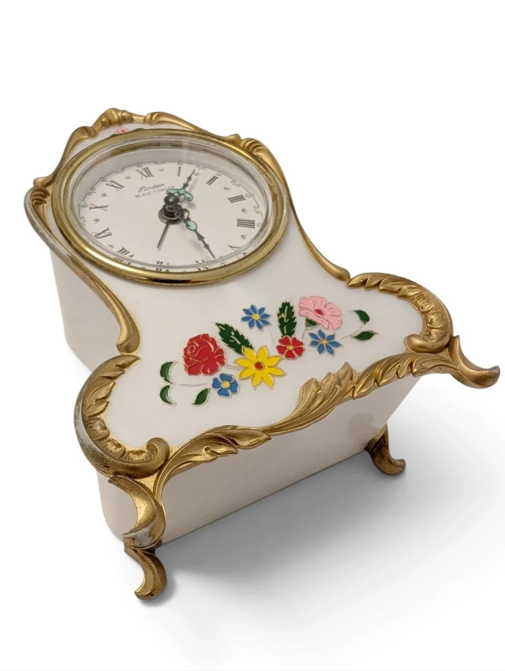 VINTAGE Linden Black Forest Clock Miniature Musical Alarm West Germany 4.5”
